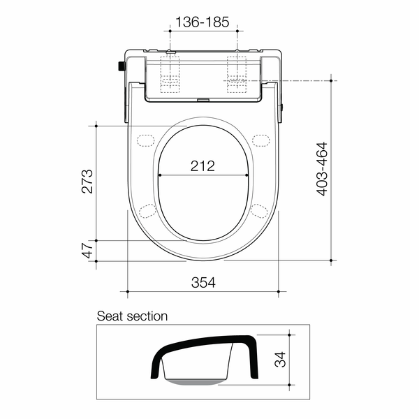 Caroma Livewell Electronic Bidet Seat (300070W) BIDET SEAT ONLY