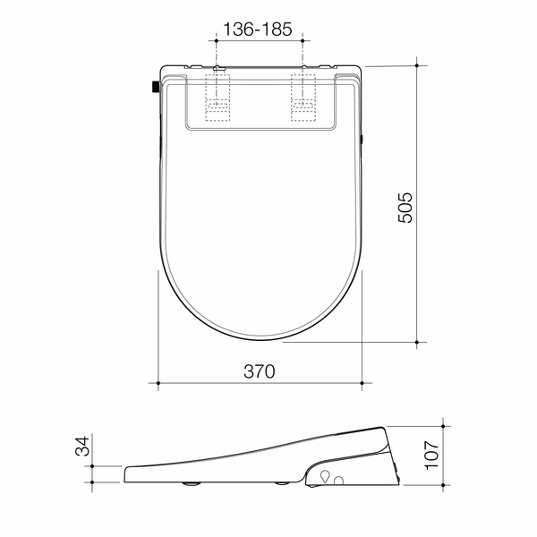 Caroma Livewell Electronic Bidet Seat (300070W) BIDET SEAT ONLY