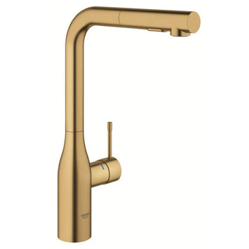 Grohe Essence Single-Lever Sink Mixer With Pull-Out Spray Hard 1/2″ Brushed Brass (30371GN0)