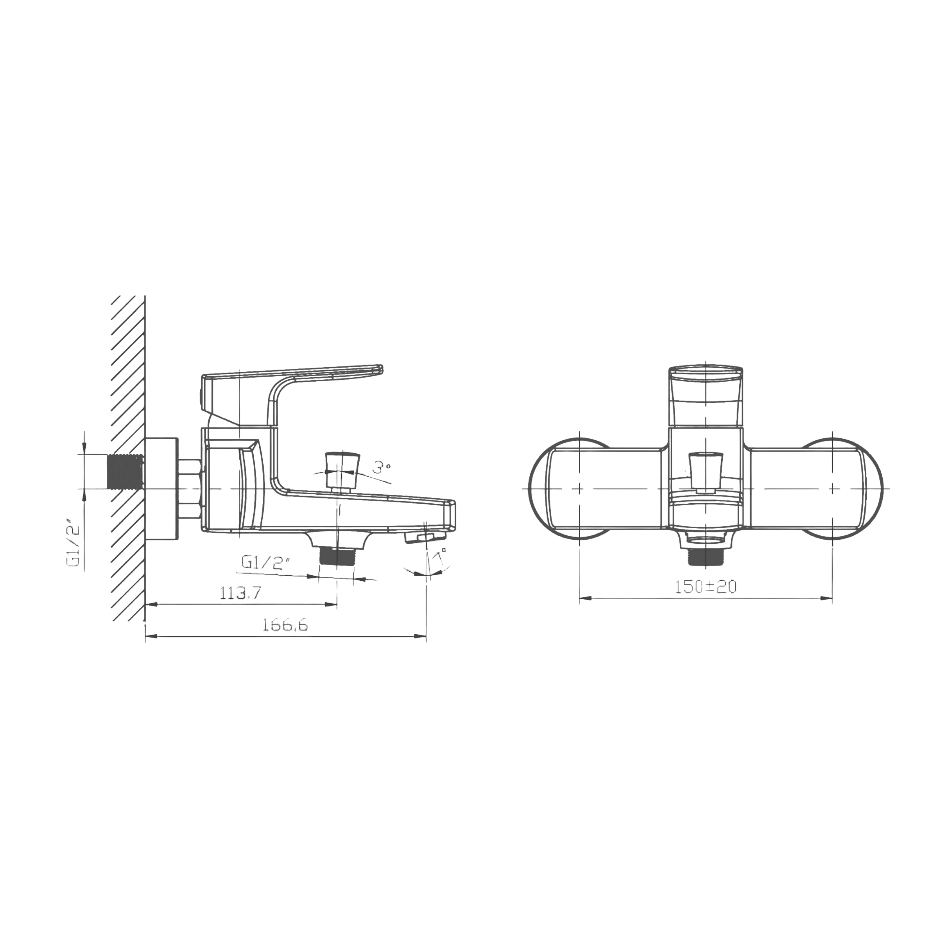 Nora Modena Bath/Shower Mixer Chrome (3096)