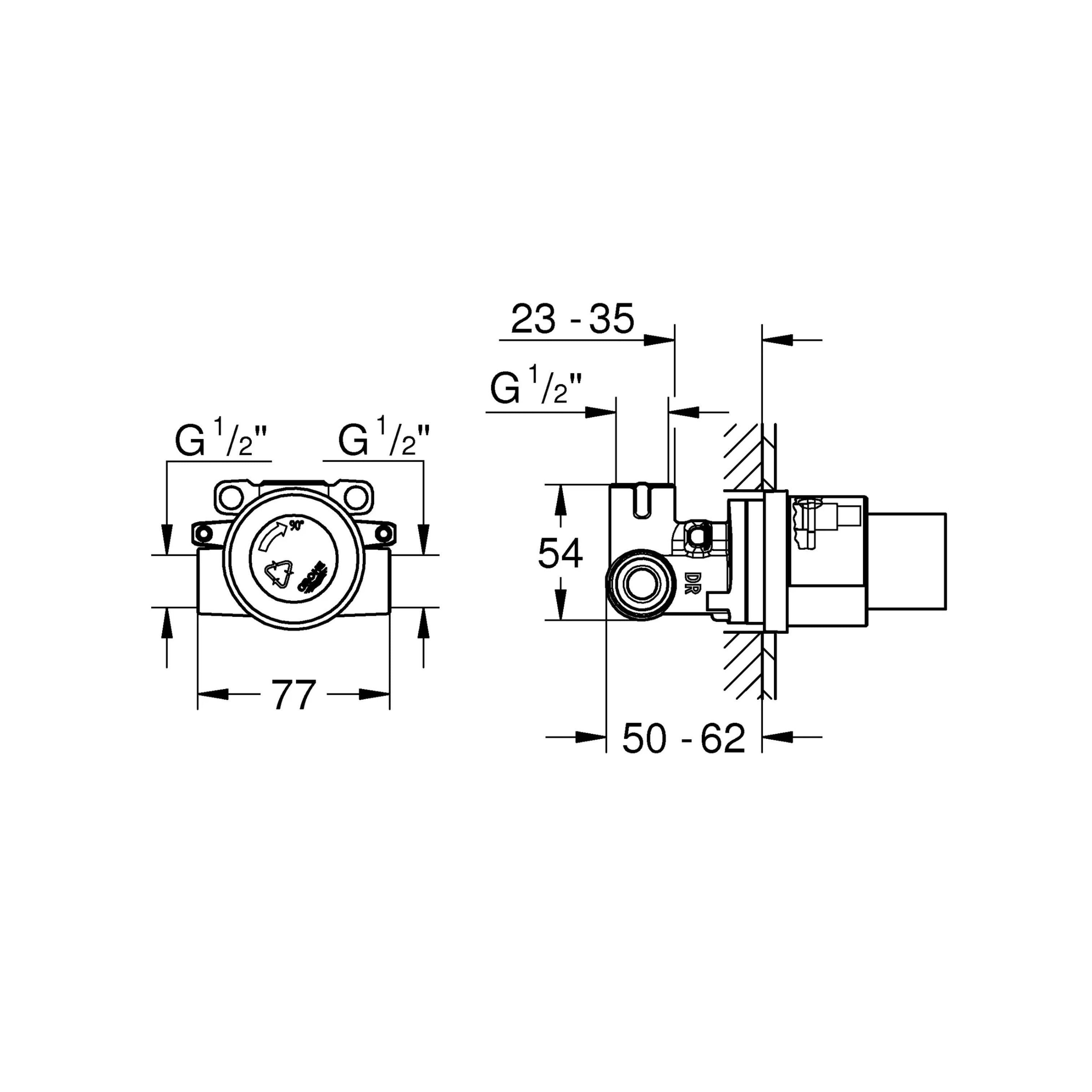 Grohe Bauedge New Shower Mixer Chrome (29188001 & 32962001)