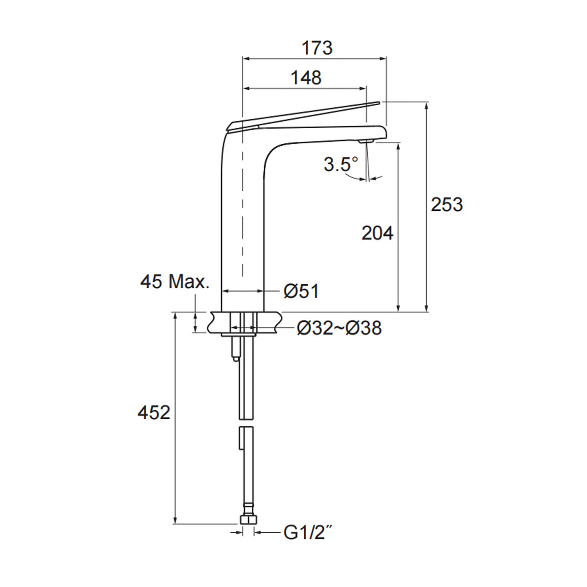 Kohler Avid Tall Basin Mixer Polished Chrome (97347T-4ND-CP)