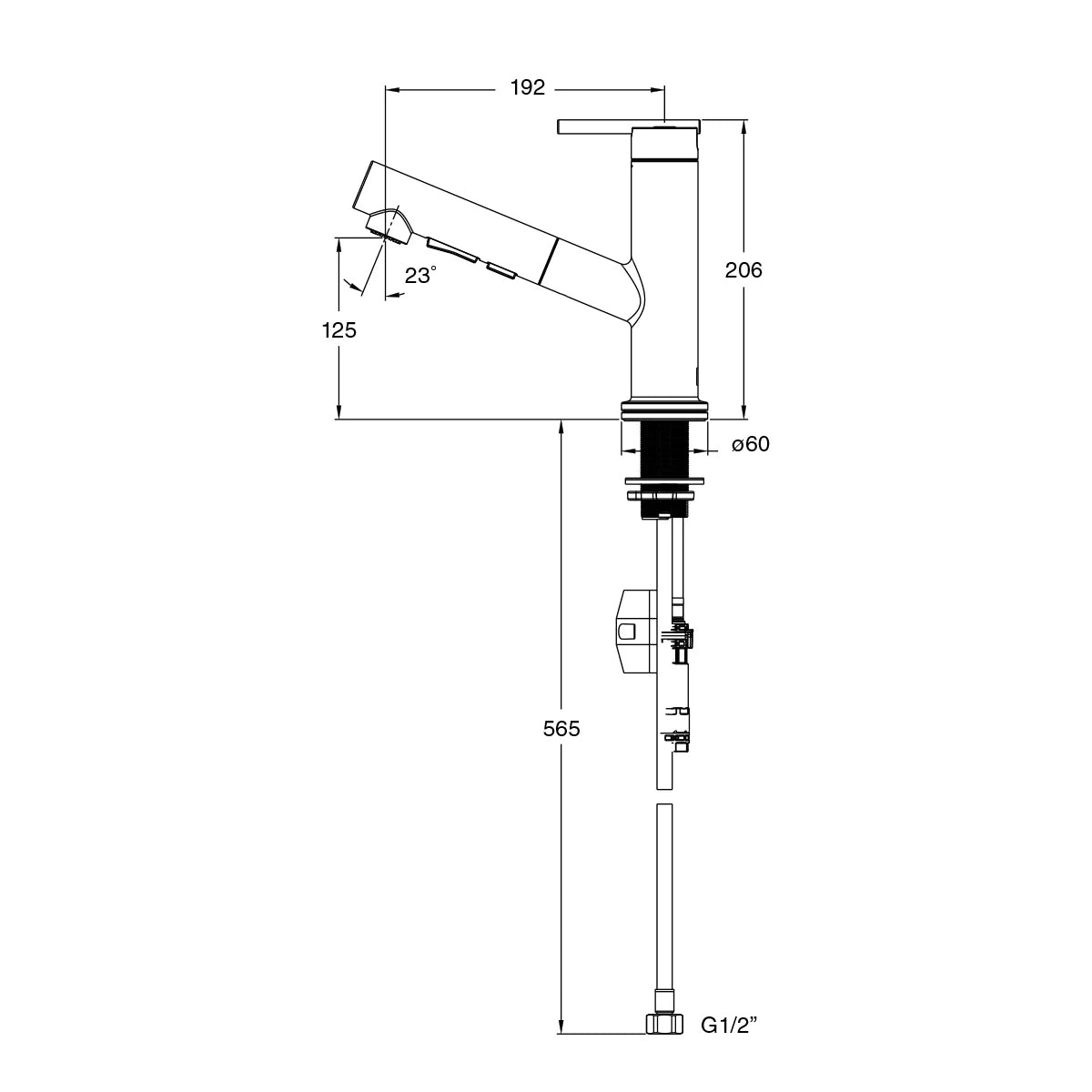 Kohler Crue Pull-Out Kitchen Mixer Matte Black (22976T-4E-BL)