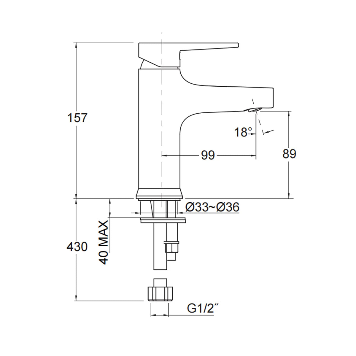Kohler Taut Basin Mixer Matte Black (74013T-B4ND-BL)