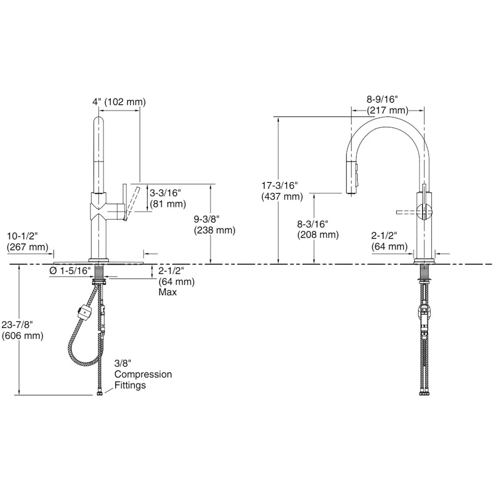 Kohler Crue Pull- Down Kitchen Faucet Chrome (22972T-4E-CP)