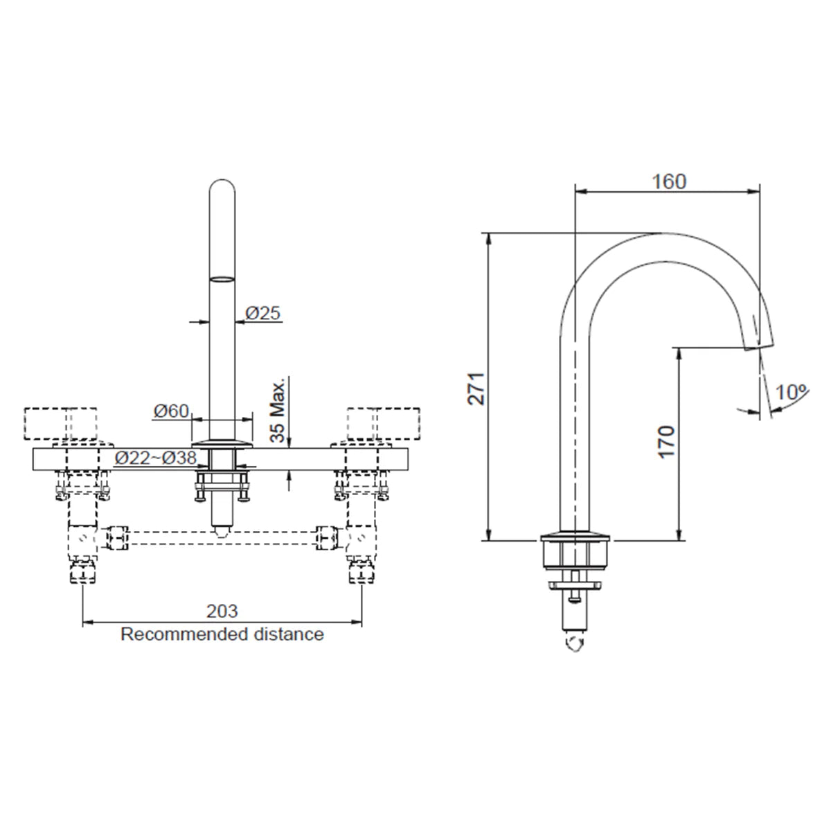 Kohler Components - Tube Basin Spout Brushed Nickel (77967T-ND-BN)