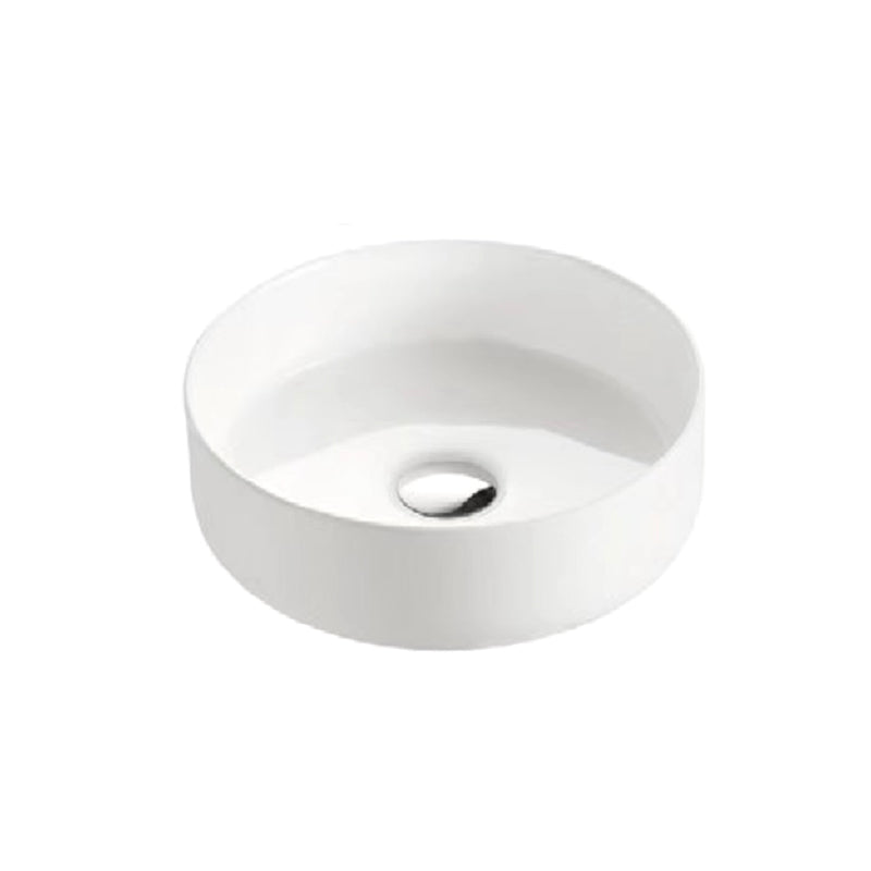 Nora Circo Ceramic Round Vessel Basin without Overflow Gloss White Φ400*H120mm (499-40)