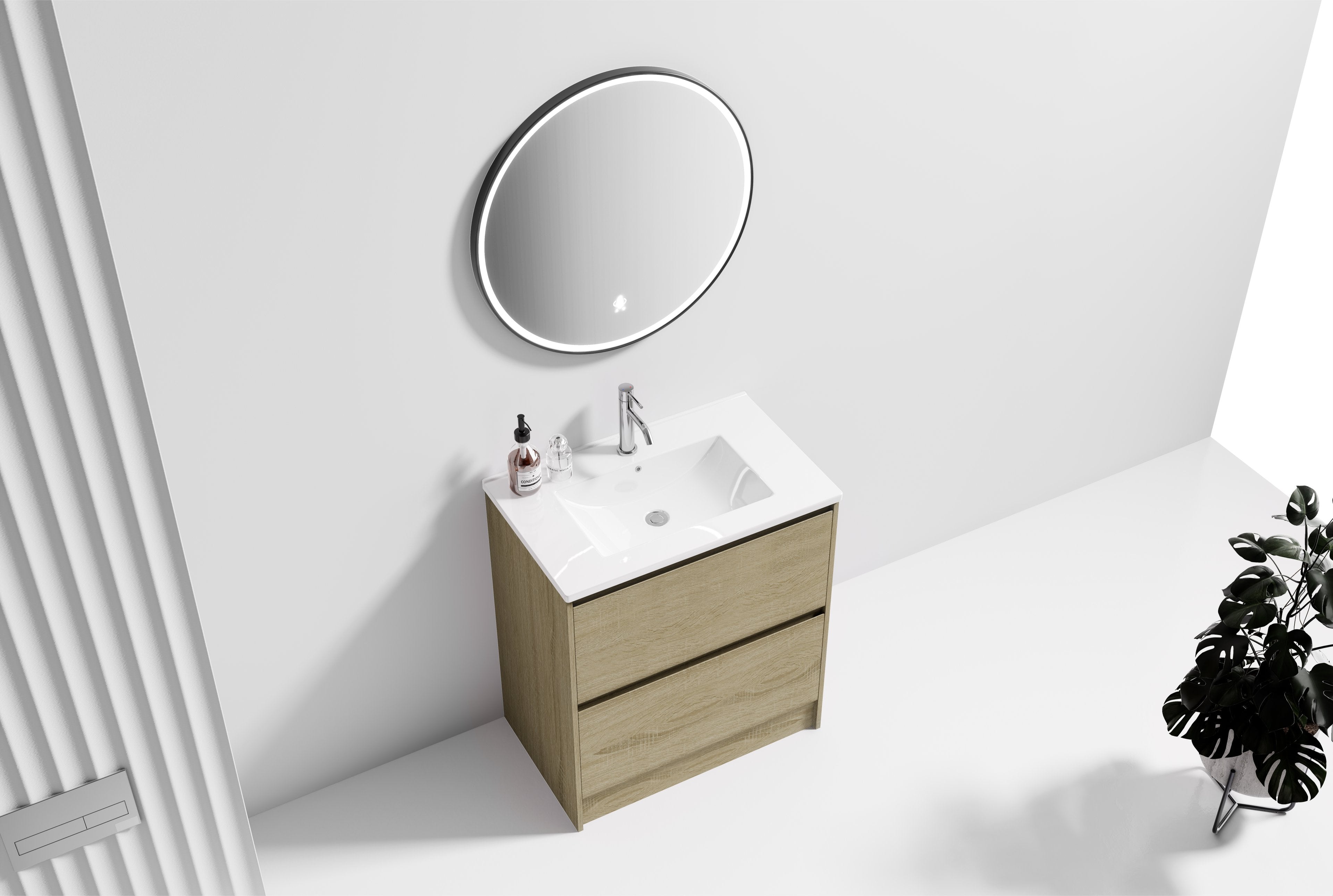 Nora Verona Floor Standing Vanity North American Oak W740*D455*H820 (RBV-6009MCNAO750) CABINET ONLY