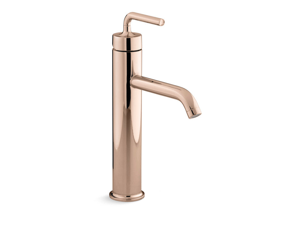 Kohler Purist Tall Basin Mixer in Rose Gold (14404A-4AND-RGD)