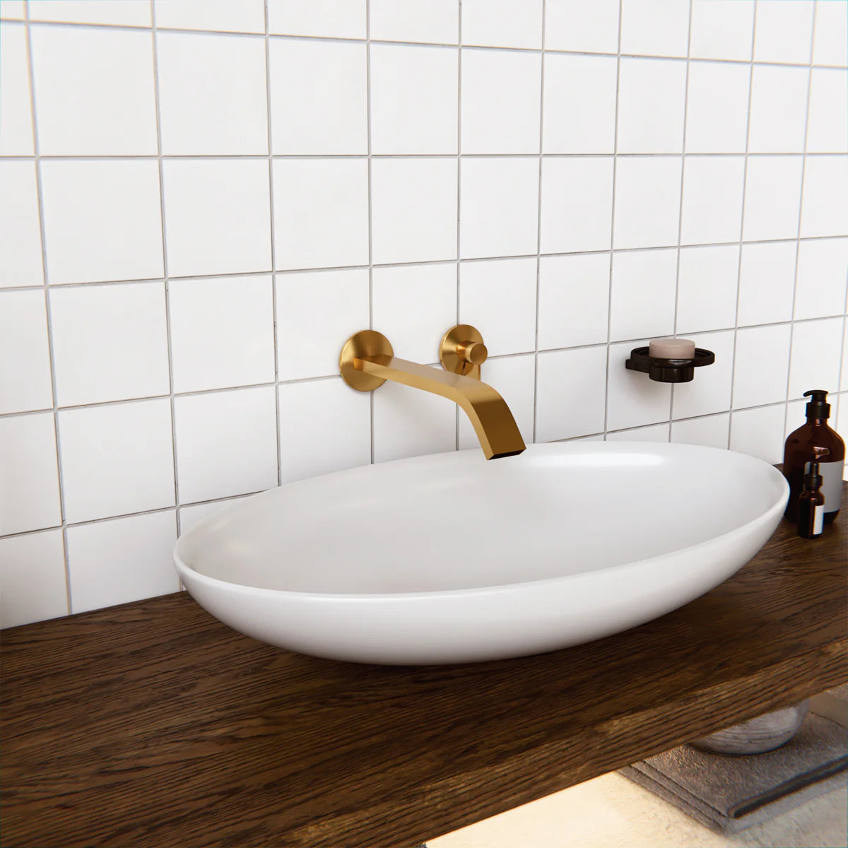 Kohler Components Wall Mount Basin Spout Ribbon Trim Brushed Brass (23888T-ND-2MB)