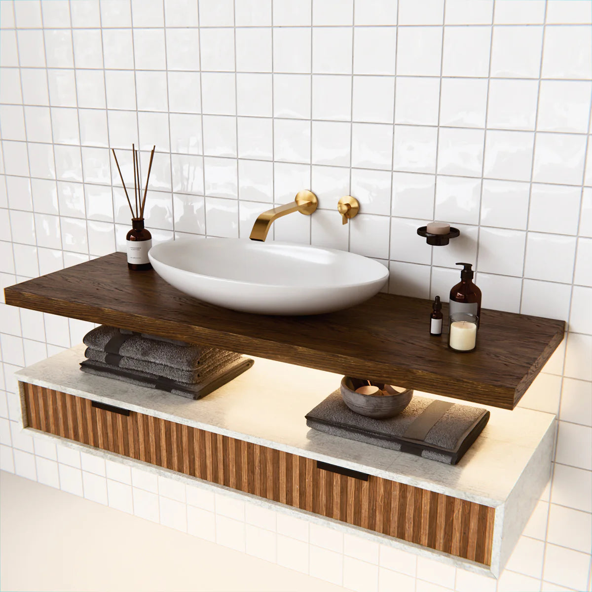 Kohler Components Wall Mount Basin Spout Ribbon Trim Brushed Brass (23888T-ND-2MB)