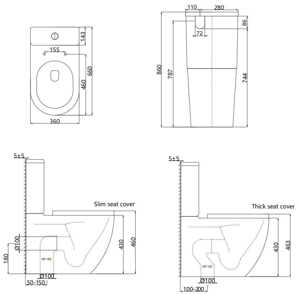 Nora Firenze Tornado Back to Wall Toilet Suite P or S Trap (DL20020)