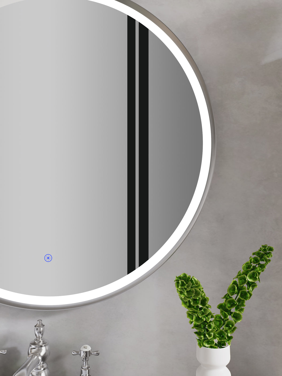 Nora Round LED Frosted Mirror Brushed Nickel Φ800*D43mm (JM-RD-AF800BN) Demister and Aluminium Frame