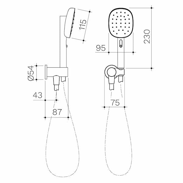 Caroma Contura® II Hand Shower - Brushed Brass (849084BB4A)