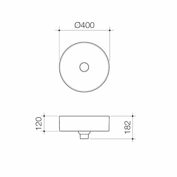 Caroma Liano II 400mm Round Above Counter Basin – Matte Grey (852500MGR)