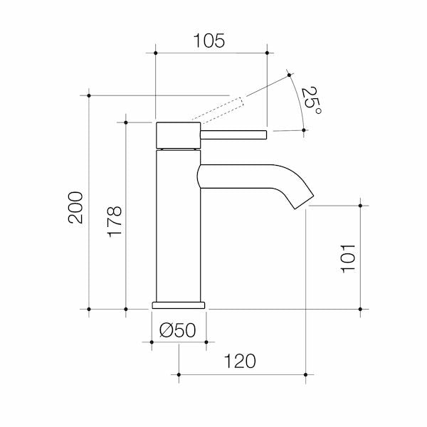 Caroma Liano II Basin Mixer - Chrome - Lead Free (96341C6AF)