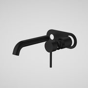 Caroma Liano II 175mm Wall Basin / Bath Trim Kit - Rounded Cover Plate - Matte Black - Lead Free (96349B6AF)