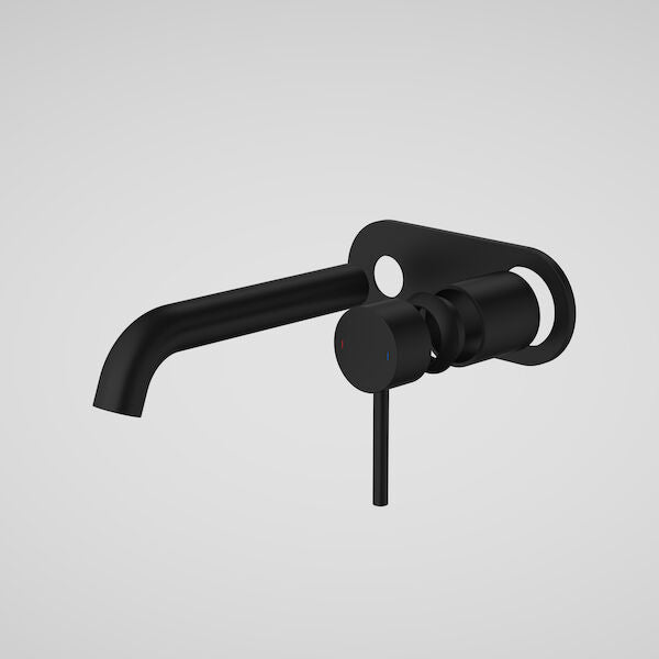 Caroma Liano II 175mm Wall Basin / Bath Trim Kit - Rounded Cover Plate - Matte Black - Lead Free (96349B6AF)