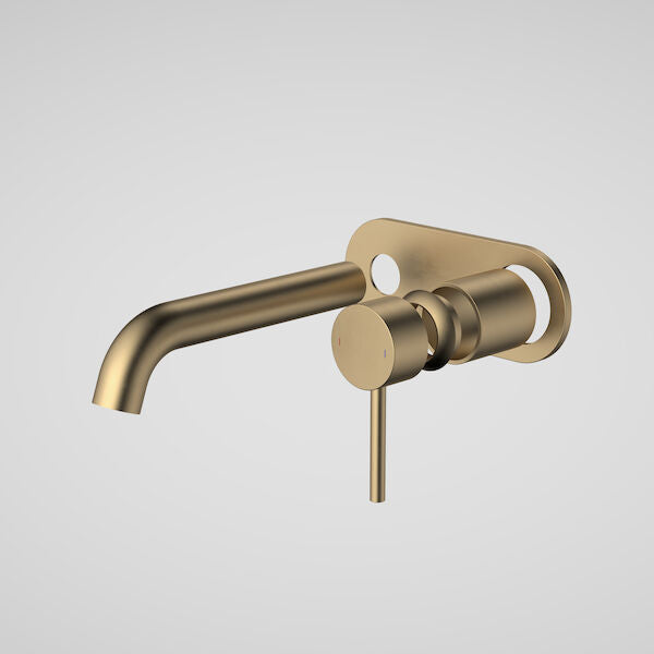 Caroma Liano II 175mm Wall Basin / Bath Trim Kit - Rounded Cover Plate - Brushed Brass - Lead Free (96349BB6AF)
