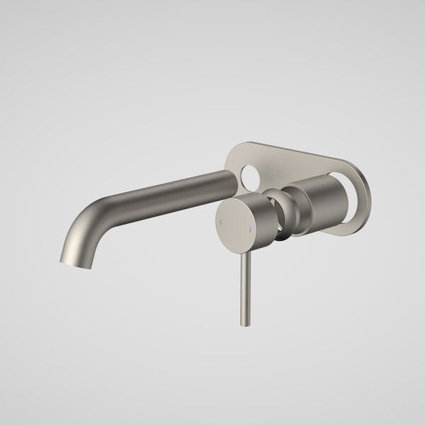 Caroma Liano II 175mm Wall Basin / Bath Trim Kit - Rounded Cover Plate - Brushed Nickel - Lead Free (96349BN6AF)