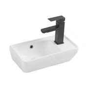 Nora Ceramic Wall-Hung Wash Basin with Overflow W400*D215*H145mm Left Hand (9709L)