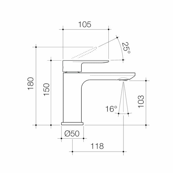 Caroma Urbane® II Basin Mixer - Chrome - Lead Free (98608C6AF)