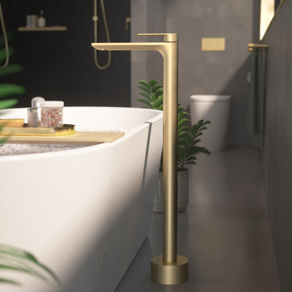 Caroma Urbane® II Freestanding Bath Filler - Brushed Brass (98611BB)