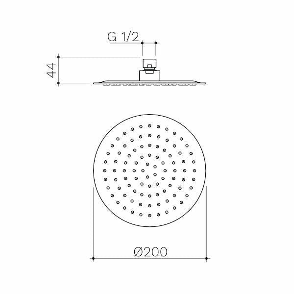 Caroma 200mm Round Rain Shower - Chrome (99663C4E)