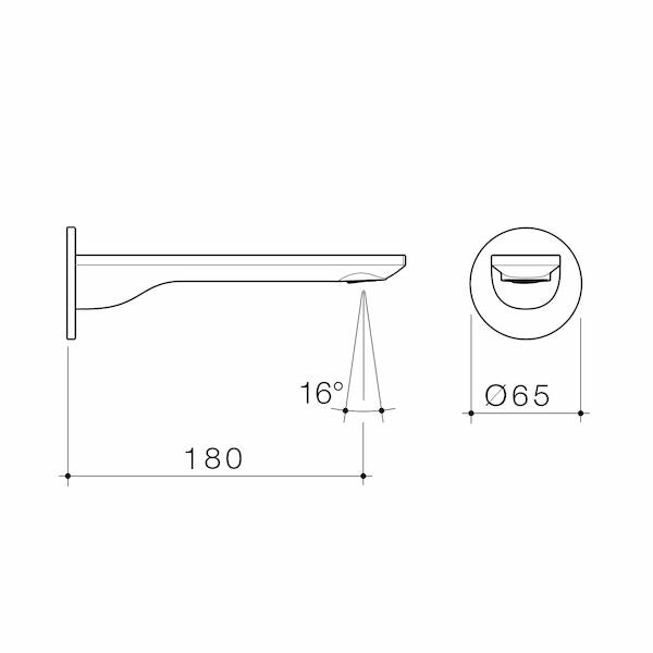 Caroma Urbane® II 180mm Basin / Bath Outlet - Round Cover Plate - Brushed Nickel - Lead Free (99665BN6AF)