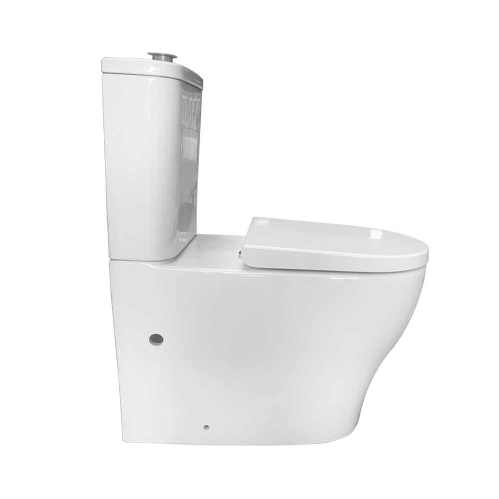 Nora Genova Rimless BTW Accessible Toilet Suite P/S Trap, Double Flap Seat (A3992B-DFS)