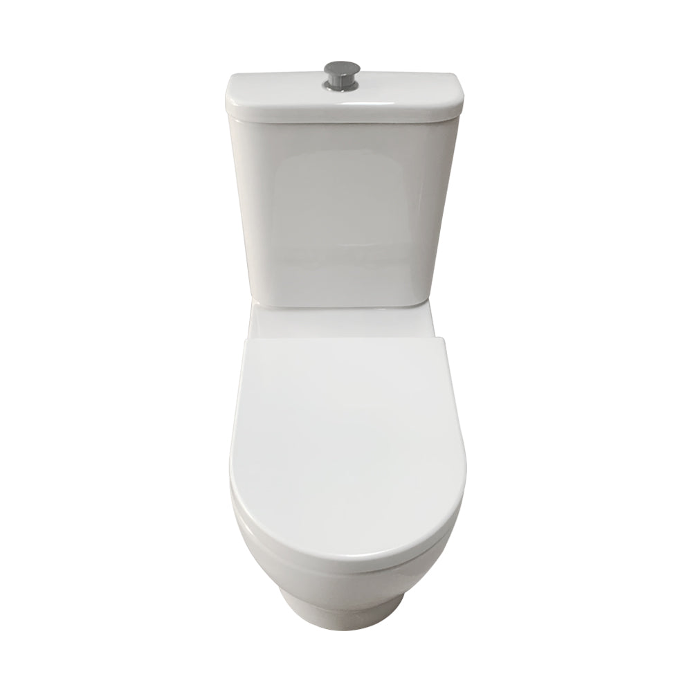 Nora Genova Rimless BTW Accessible Toilet Suite P/S Trap, Double Flap Seat (A3992B-DFS)