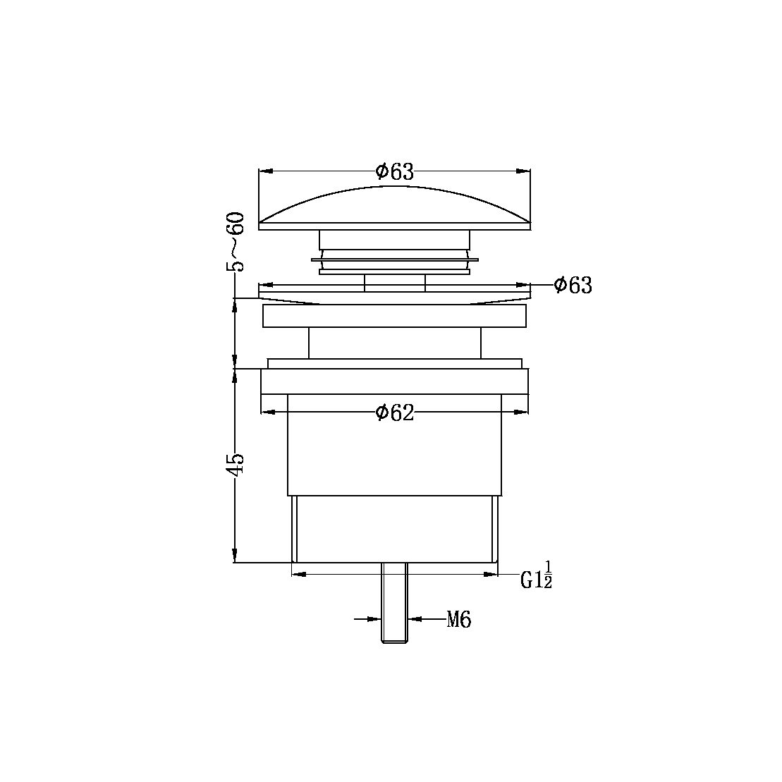 Nero Universal Pop Up Waste Brushed Nickel (NRA706BN)
