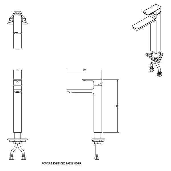 American Standard Cygnet Extended Basin Mixer Chrome (AS1302-102500ZN)
