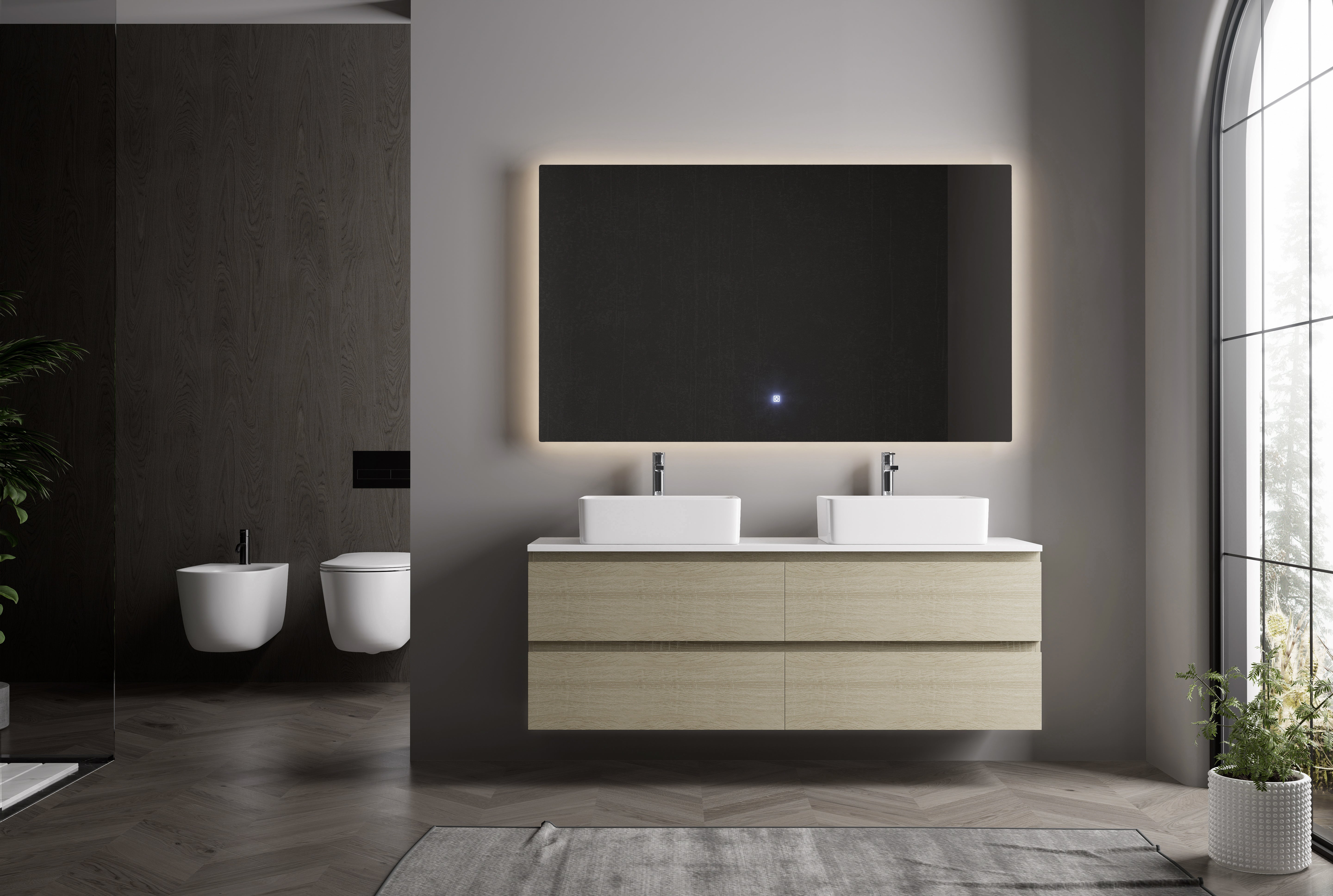 Nora Modena Wall-Hung Vanity North American Oak W1780*D455*H520 (RBV-1008MCLO1800)