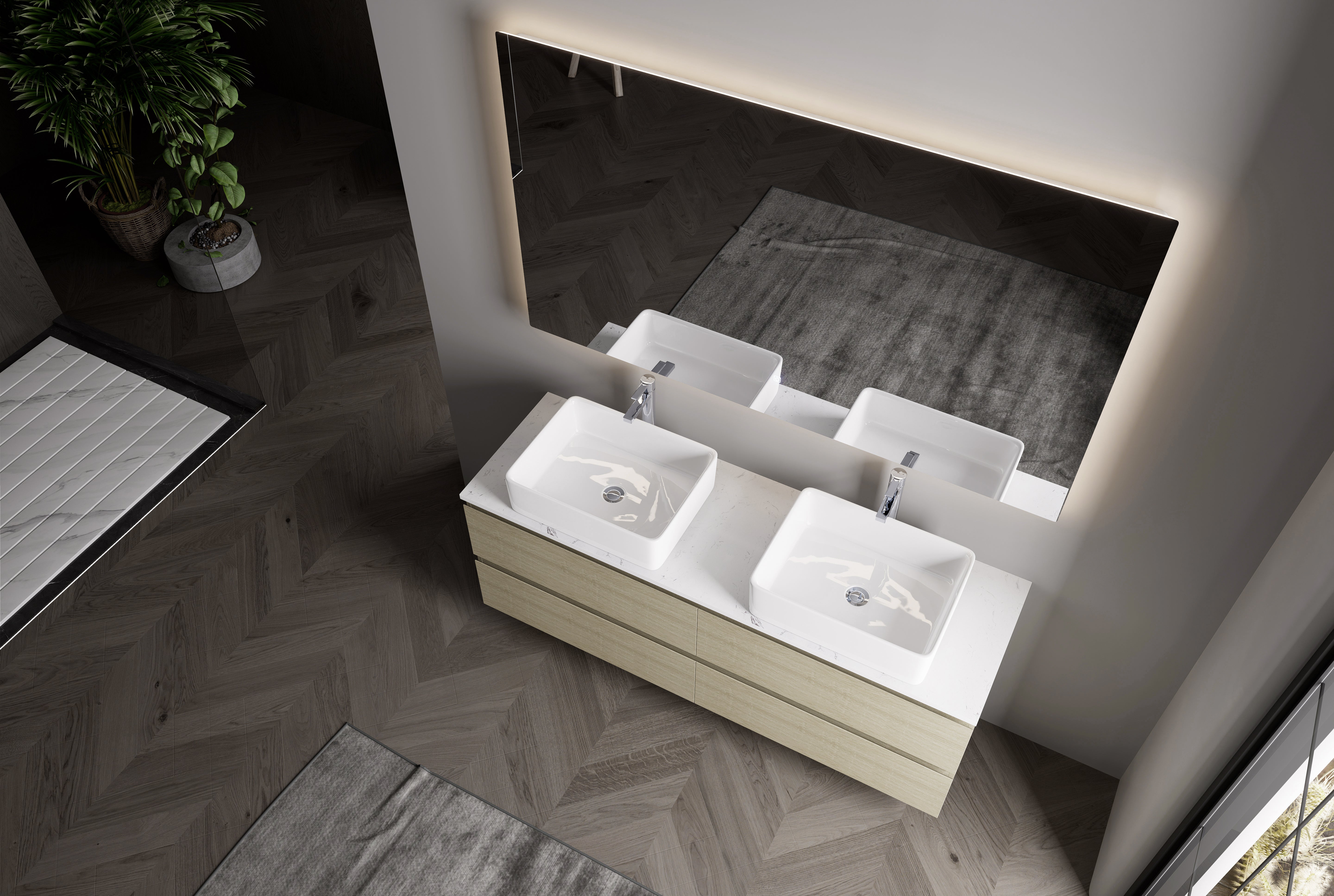 Nora Modena Wall-Hung Vanity North American Oak W1780*D455*H520 (RBV-1008MCLO1800)