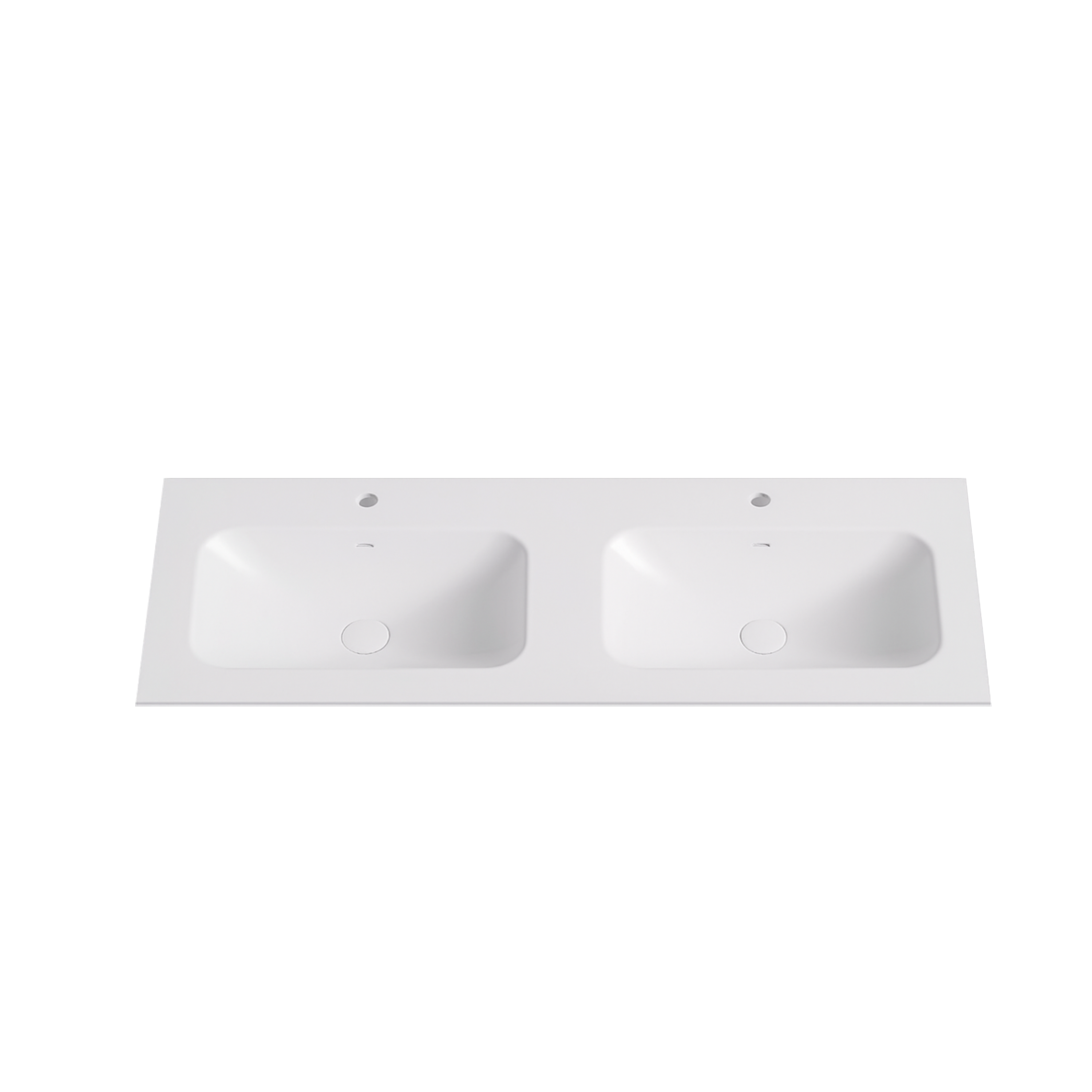 Nora Bianca Artificial Stone Vanity Top with Overflow Double Bowl Gloss White 1200mm (BAS-GW1200D)