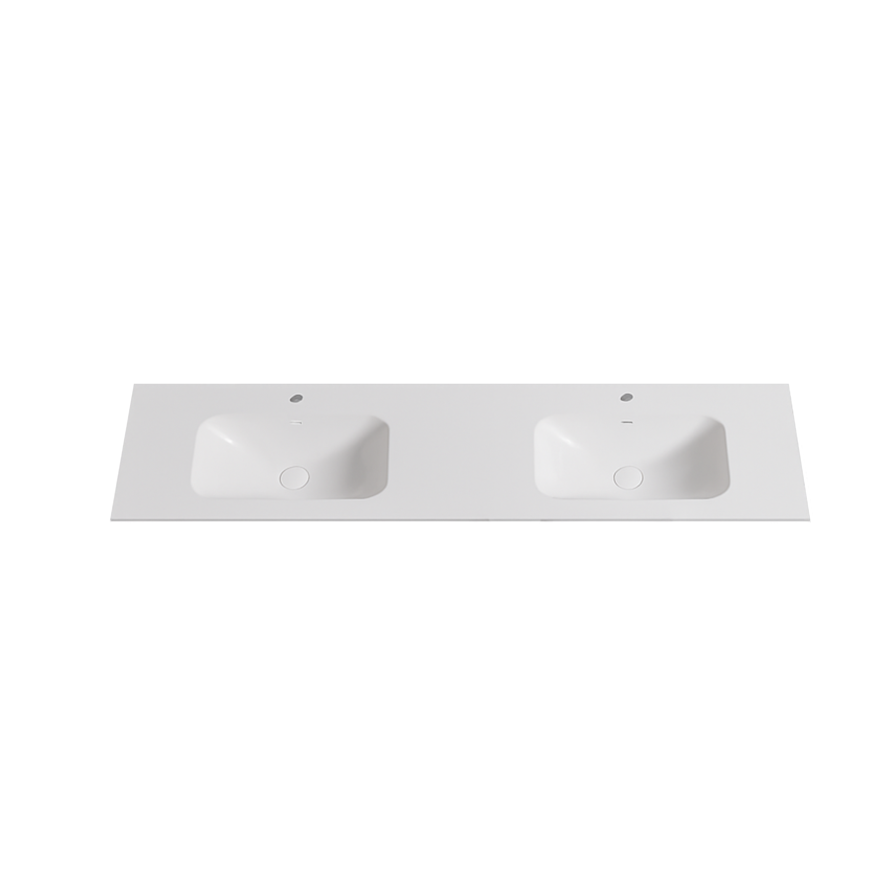 Nora Bianca Artificial Stone Vanity Top with Overflow Double Bowl Gloss White 1800mm (BAS-GW1800D)