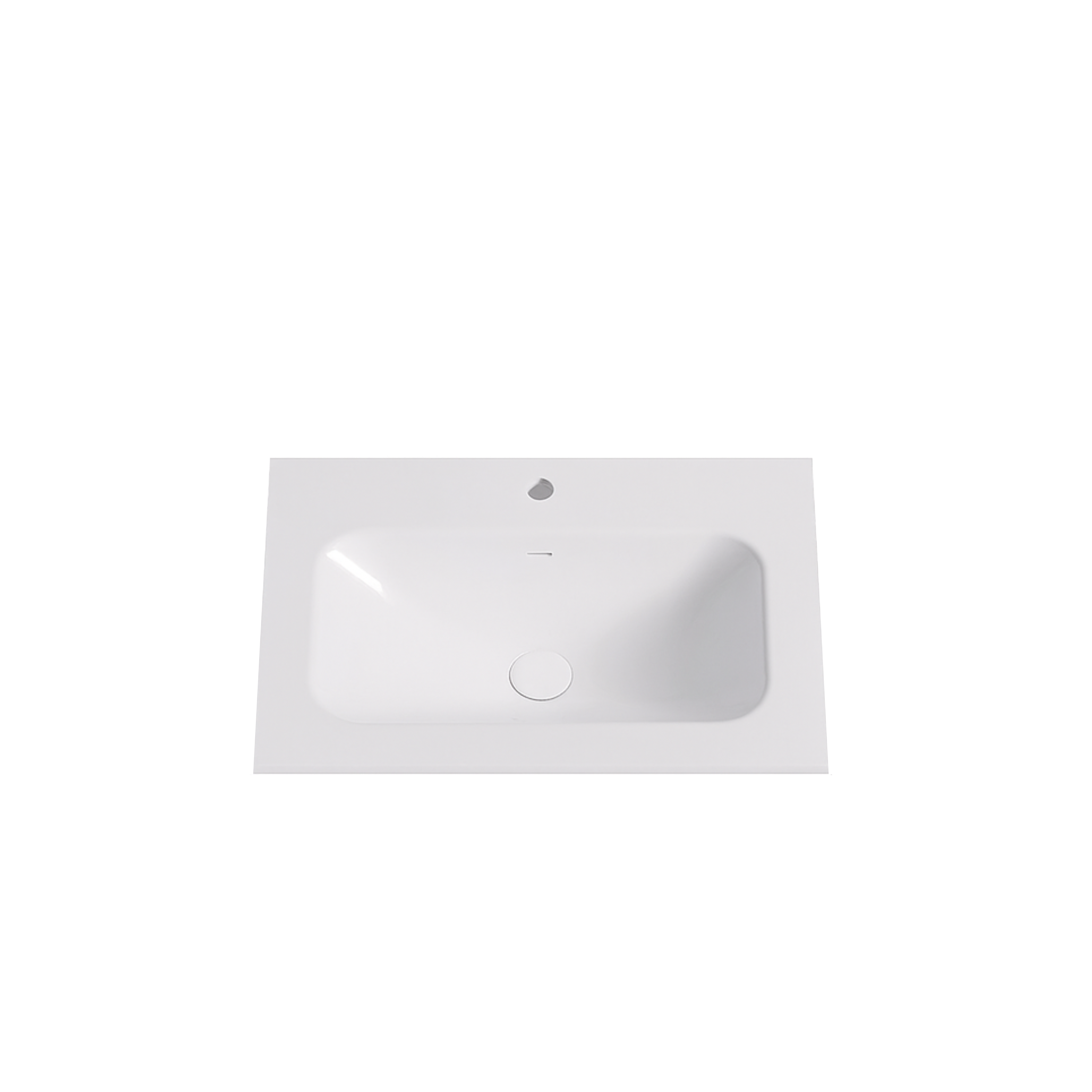 Nora Bianca Artificial Stone Vanity Top with Overflow Gloss White 600mm (BAS-GW600)