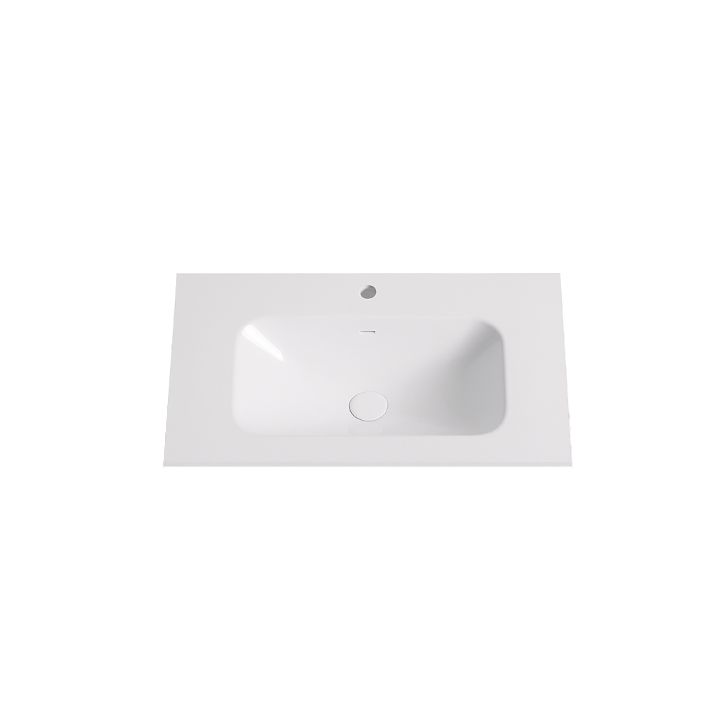 Nora Bianca Artificial Stone Vanity Top with Overflow Gloss White 750mm (BAS-GW750)