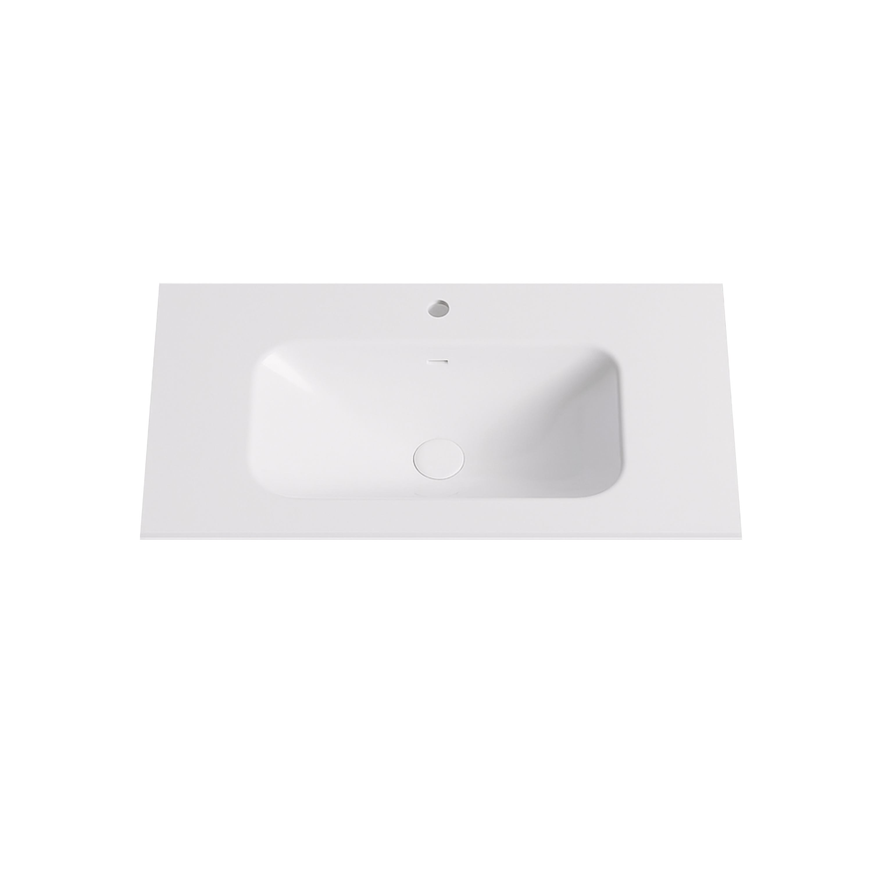 Nora Bianca Artificial Stone Vanity Top with Overflow Gloss White 900mm (BAS-GW900)