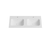 Nora Bianca Artificial Stone Vanity Top with Overflow Double Bowl Matt White 1200mm (BAS-MW1200D)