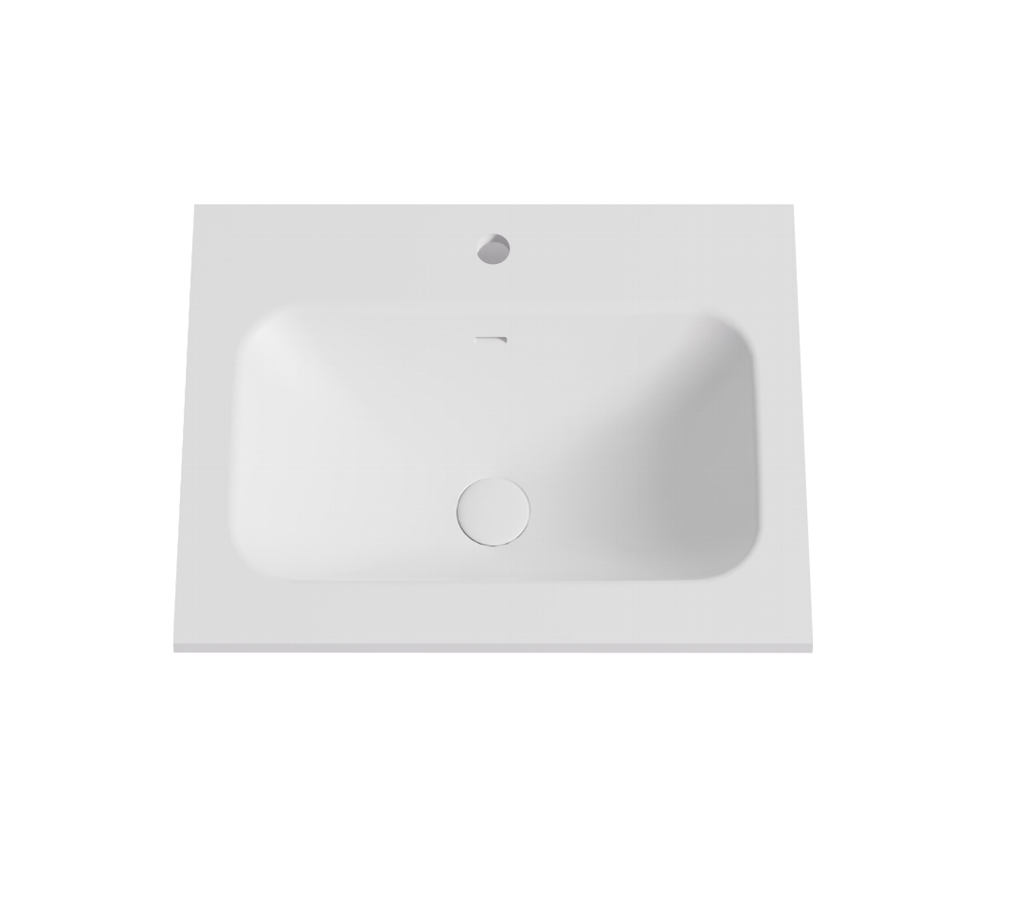 Nora Bianca Artificial Stone Vanity Top with Overflow Matt White 600mm (BAS-MW600)