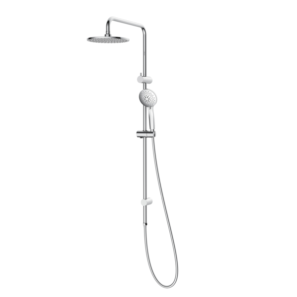 Caroma Basis Round Rail Shower with Overhead - Chrome (BAS033C3A)