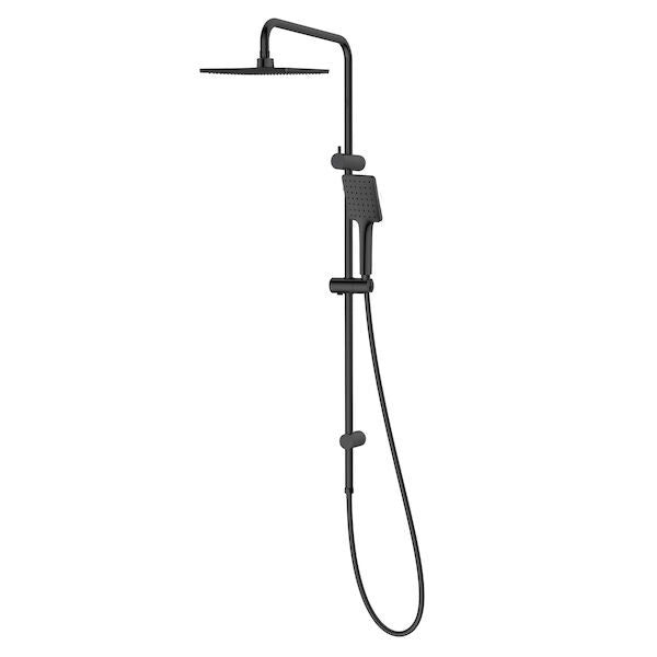 Caroma Basis Square Rail Shower with Overhead (4 Star)- Black (BAS036B4E)