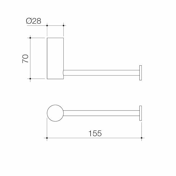 Caroma Basis Toilet Roll Holder - Black (BAS042B)