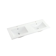 Nora Rettangolo Ceramic Vanity Top with Overflow Double Gloss White 1200mm (BS9120ED)