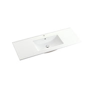 Nora Rettangolo Ceramic Vanity Top with Overflow Single Gloss White 1200mm (BS9120E)