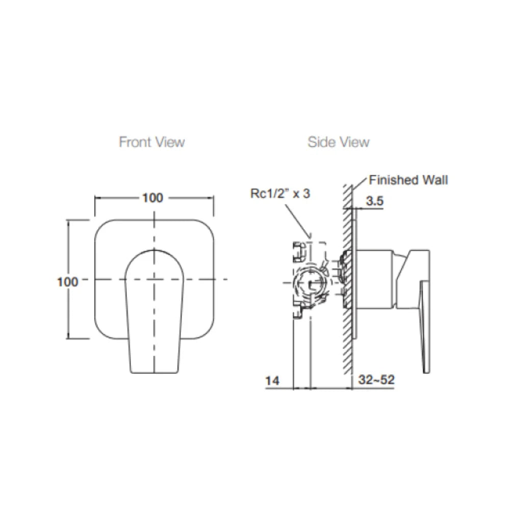 Kohler Taut Shower/Bath Mixer Matte Black (27914A-BL)