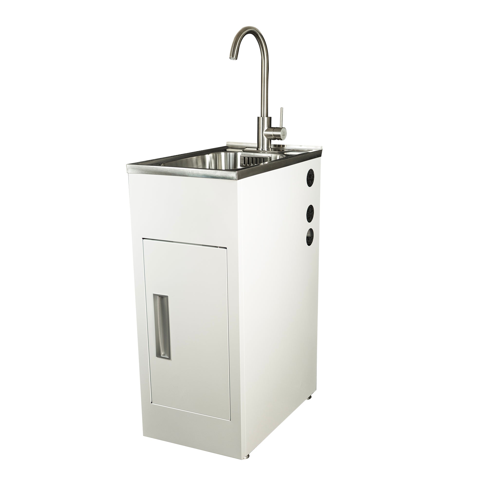 Aquatica Laundry Tub 360mm, Door Model, Gooseneck Mixer Mains Pressure (CLUBTUB360 GN MP SF)