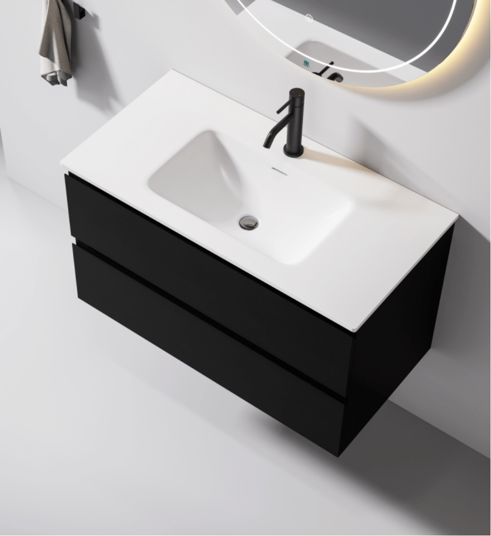 Nora Modena Wall-Hung Vanity Charred Oak W890*D460*H520 (RBV-1008MCCO900)